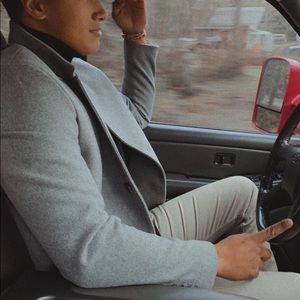 H&M Man Gray Pea Coat jacket